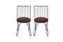 Hanah Home Juego de Sillas 275 V2, Estilo Bohemio Boho-Chic, Piel Sintética y Metal, 2 Piezas